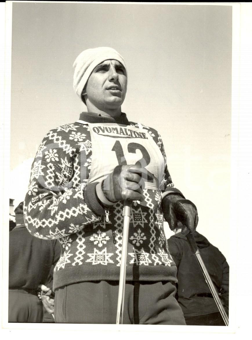 Fotografia d epoca originale 1950 ca SWITZERLAND Campionati SCI ALPINO Ritratto Fredy BRUPBACHER Foto 1