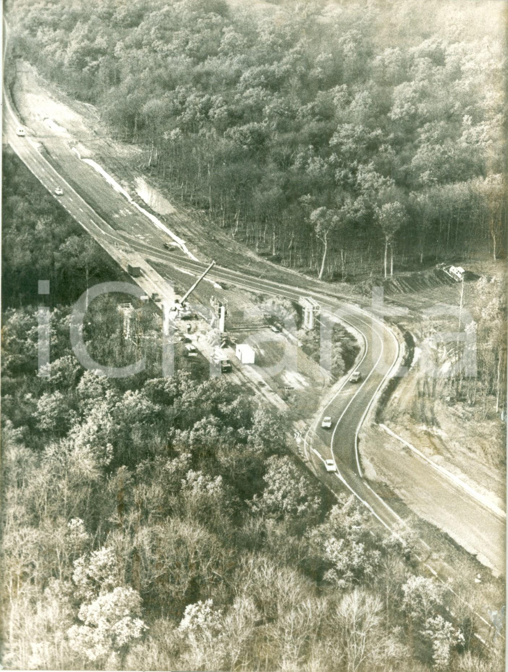Fotografia d epoca originale 1980 BURNHAUPTLEHAUT F Lavori autostrada PONT D ASPACH Fotografia cm 24 x 17 1