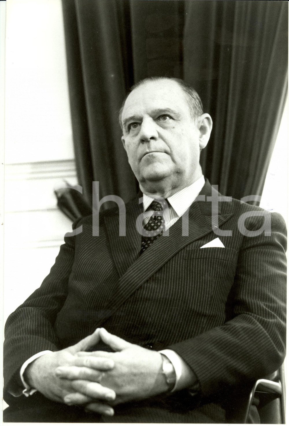 Fotografia d epoca originale 1987 EPINAL LORENA F Raymond BARRE candidato alle elezioni presidenziali Foto 1