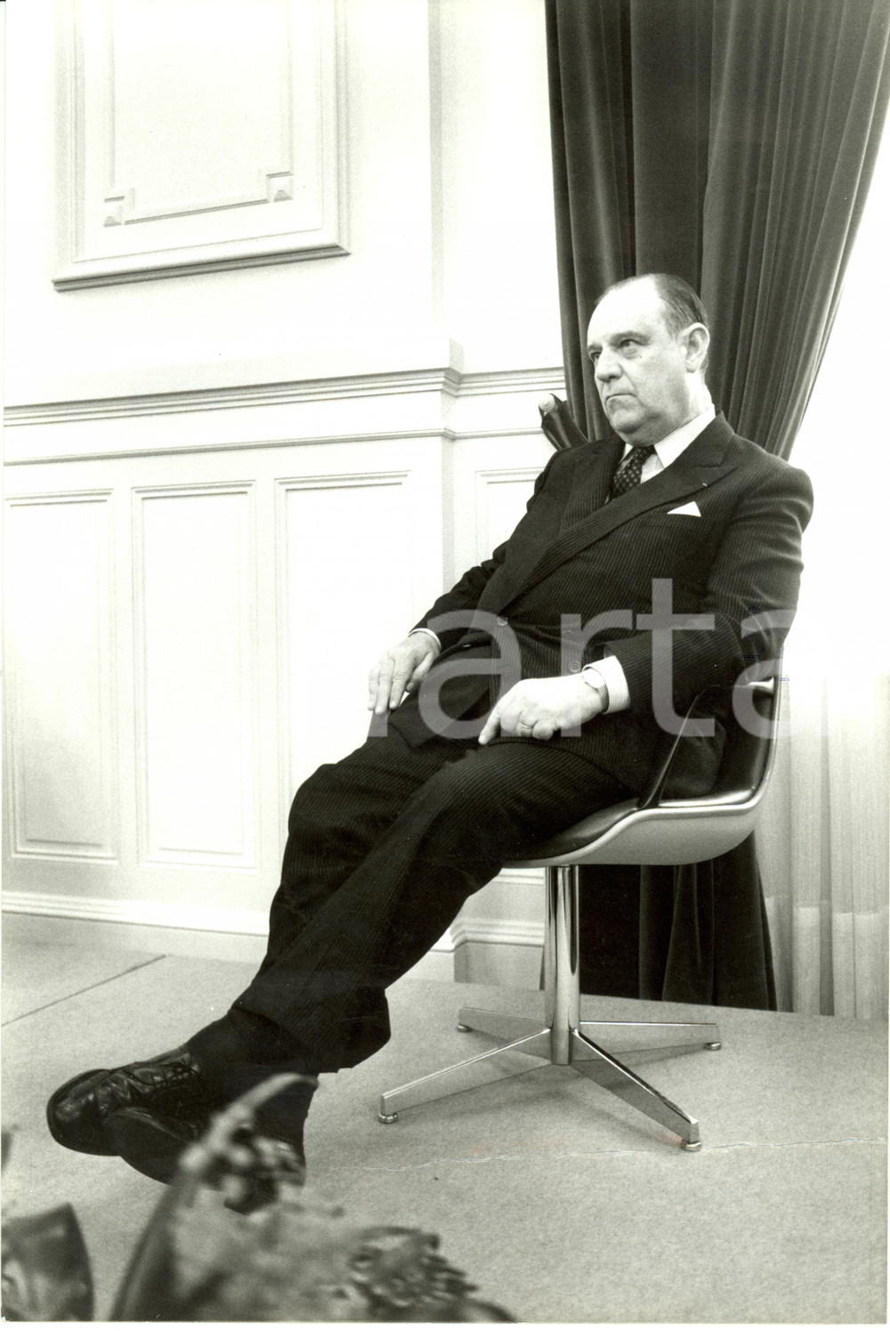 Fotografia d epoca originale 1987 EPINAL F Raymond BARRE candidato alle presidenziali visita la LORENA 1