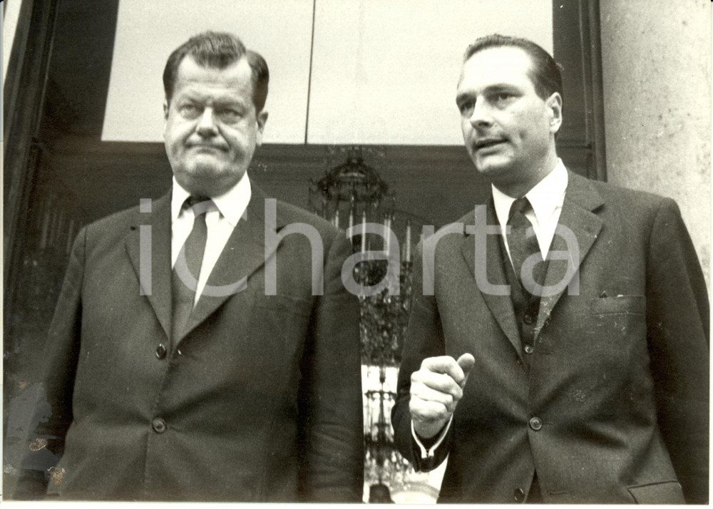 Fotografia d epoca originale 1979 PARIS Olivier GUICHARD et Jacques CHIRAC rÃ©union R.P.R. Photographie AGIP 1