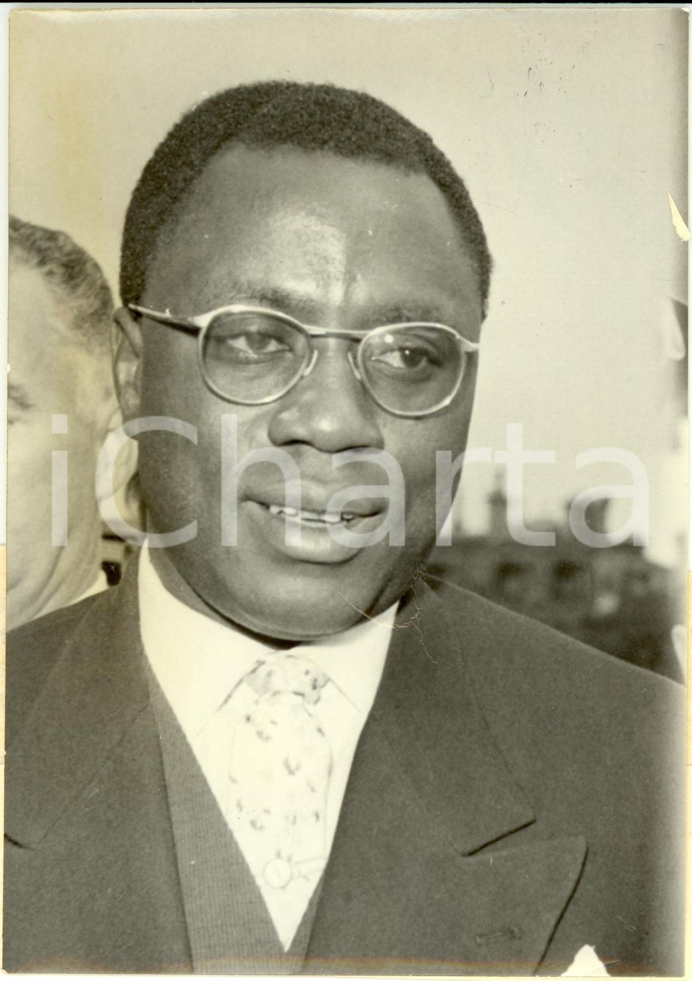 Fotografia d epoca originale 1958 CAMERUN AndrÃ©Marie MBIDA dimesso dall incarico di Primo Ministro Foto 1
