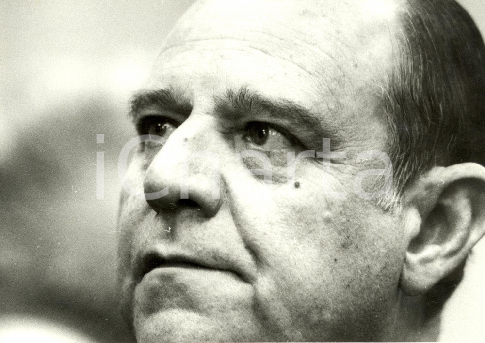 Fotografia d epoca originale 1984 MULHOUSE F Raymond BARRE primo piano Fotografia Serge REALINI 22 x 15 cm 1