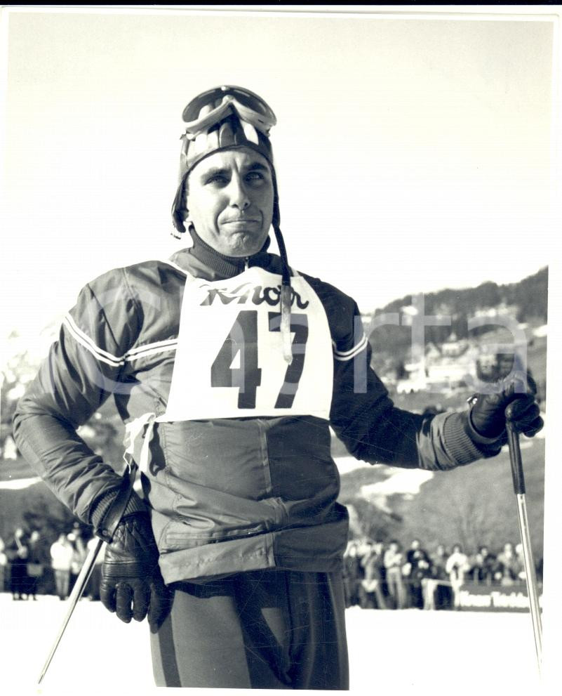 Fotografia d epoca originale 1950 ca SWITZERLAND Campionati SCI ALPINO Ritratto di Fredy BRUPBACHER Foto 1