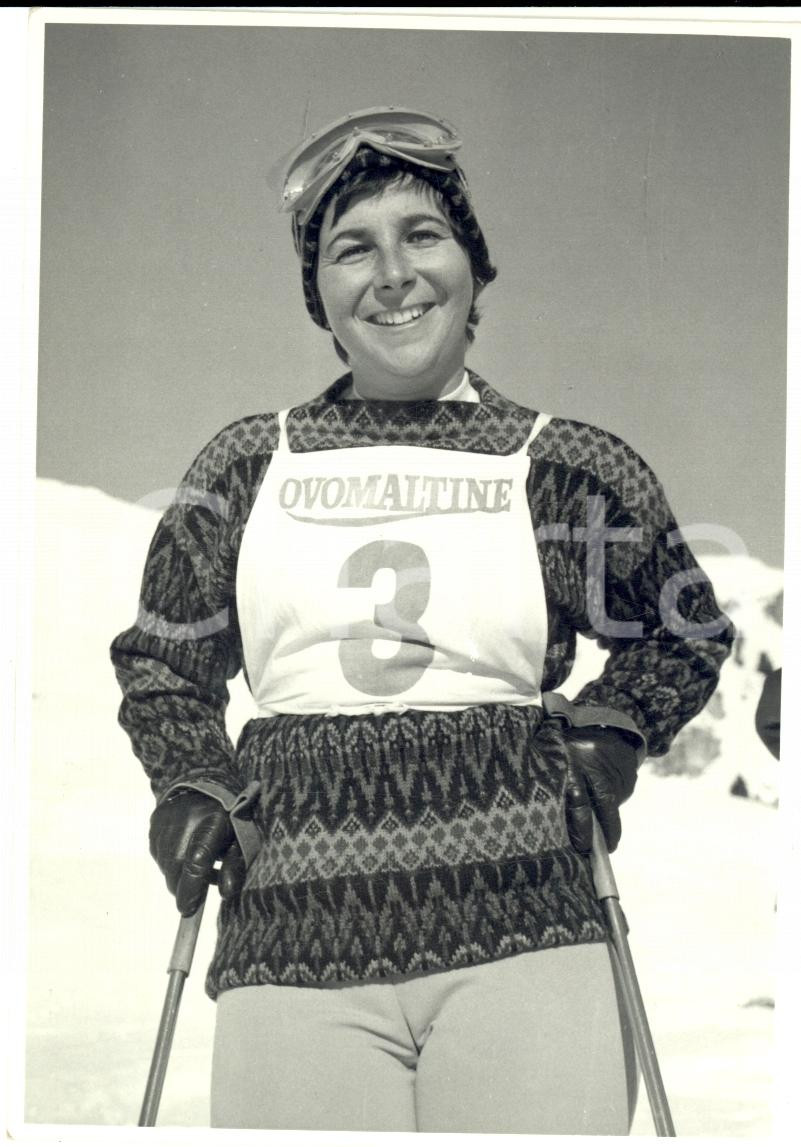 Fotografia d epoca originale 1950 ca SWITZERLAND Campionati SCI ALPINO Ritratto di Hedi BEELER Foto 1