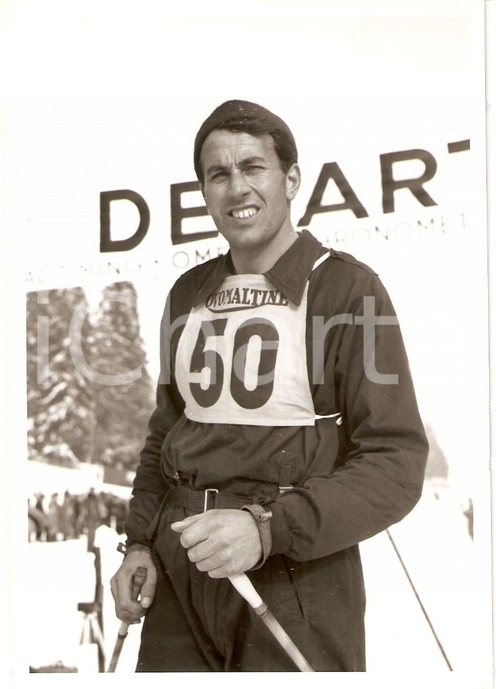 Fotografia d epoca originale 1950 ca SWITZERLAND Campionati SCI DI FONDO Franz REGLI Foto RITRATTO 1