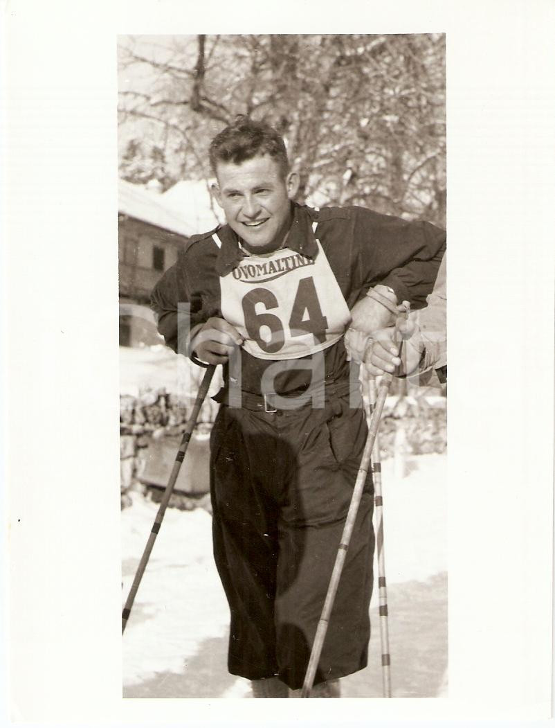 Fotografia d epoca originale 1950 ca SWITZERLAND Campionati SCI ALPINO Ritratto di Fritz KOCHER Foto 10x13 1
