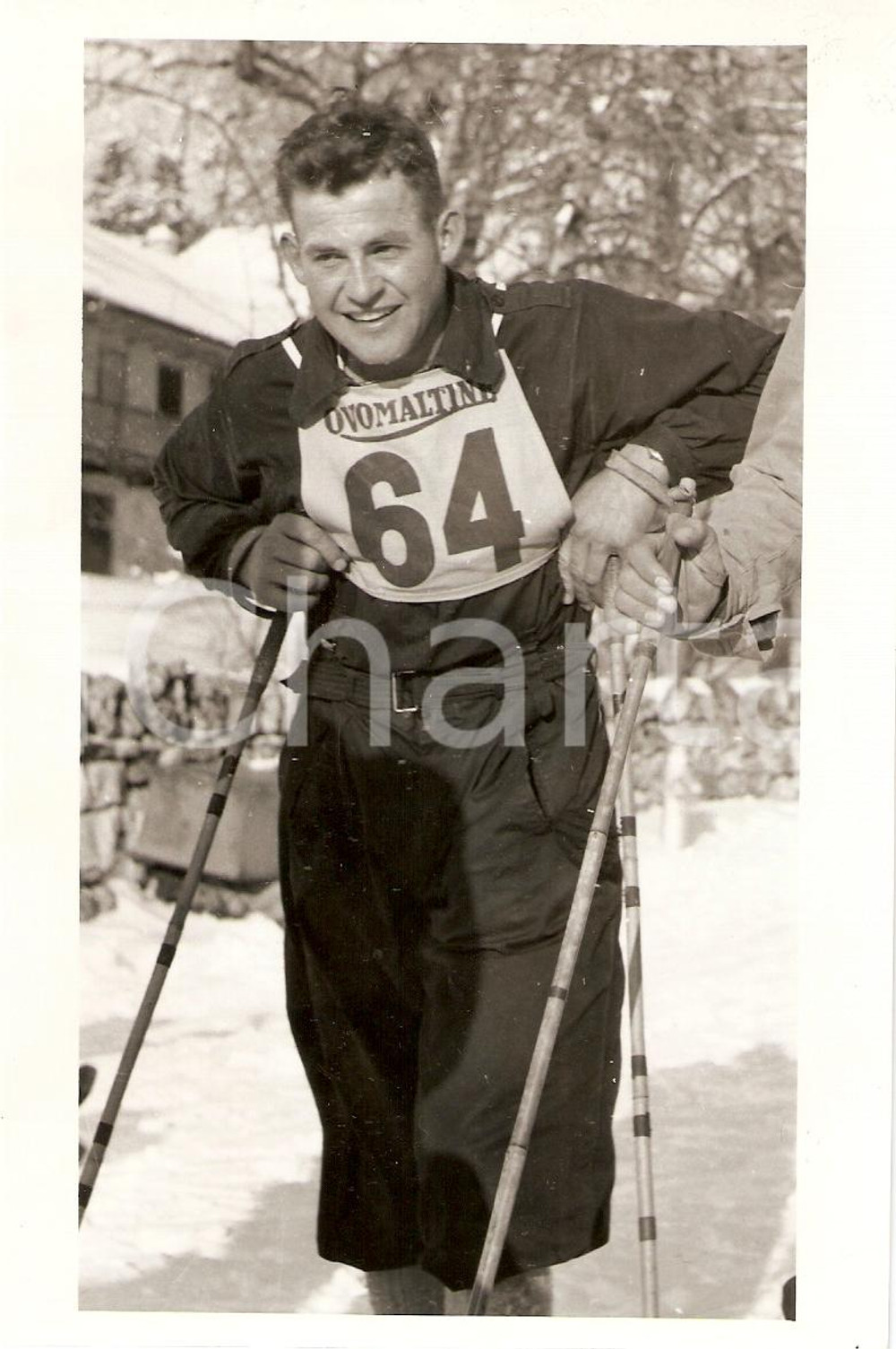 Fotografia d epoca originale 1950 ca SWITZERLAND Campionati SCI ALPINO  Fritz KOCHER Foto 10x14 6 1