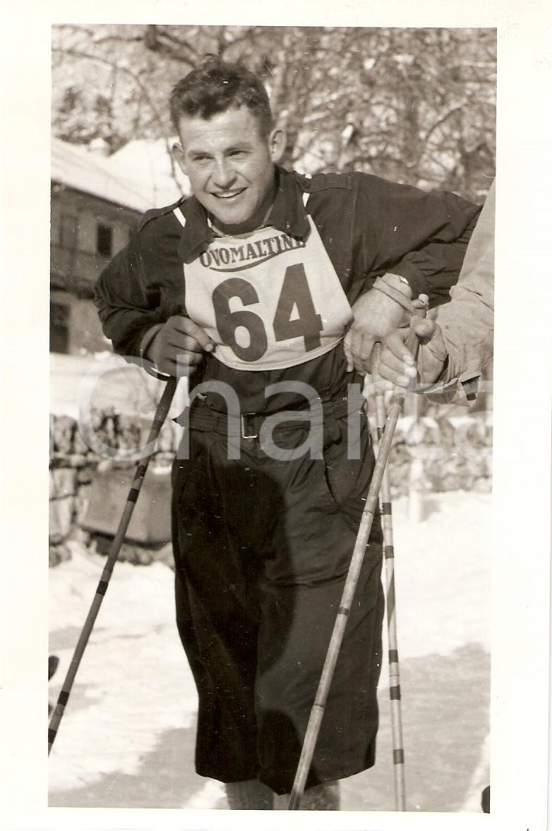 Fotografia d epoca originale 1950 ca SWITZERLAND Campionati SCI ALPINO  Fritz KOCHER Foto 10x14 6 1
