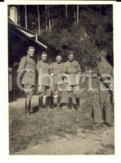 Fotografia d epoca originale 1930 ca COIRA SCHWEIZER ARMEE Soldati 98Â° Reggimento FANTERIA Foto 6 x 8 1