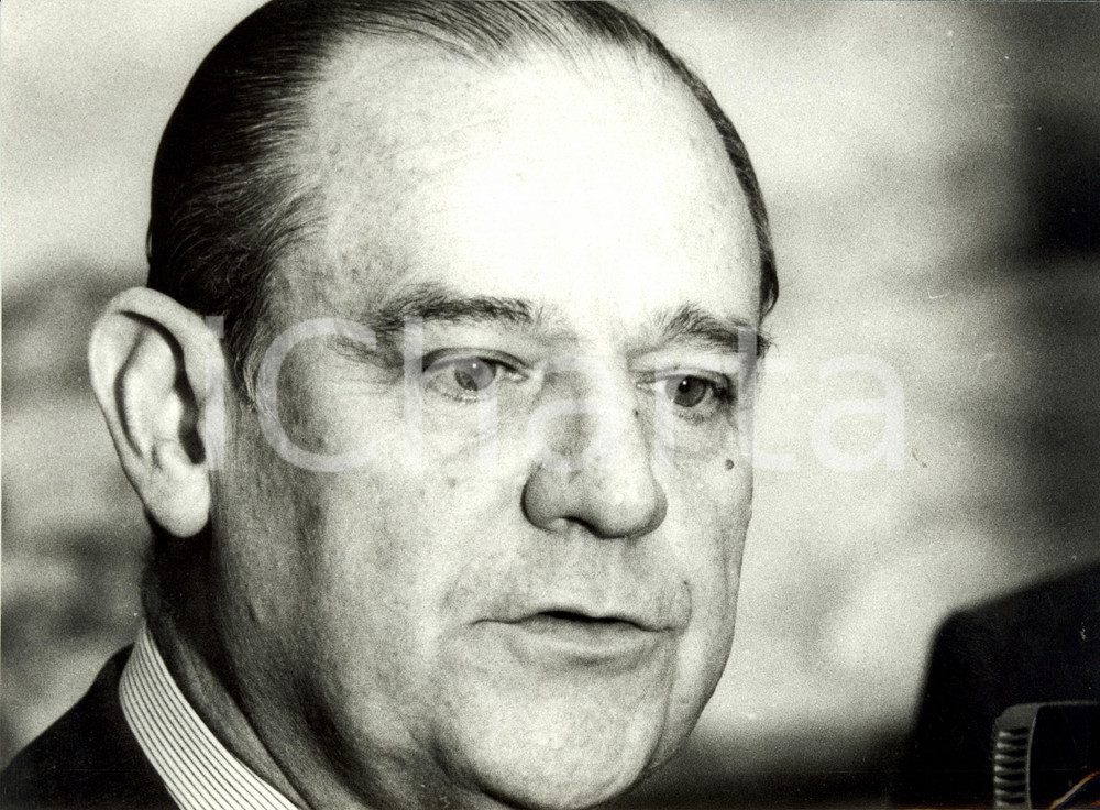 Fotografia d epoca originale 1984 FRANCIA Raymond BARRE Ritratto L ALSACE Serge REALINI Fotografia 22 x 16 1