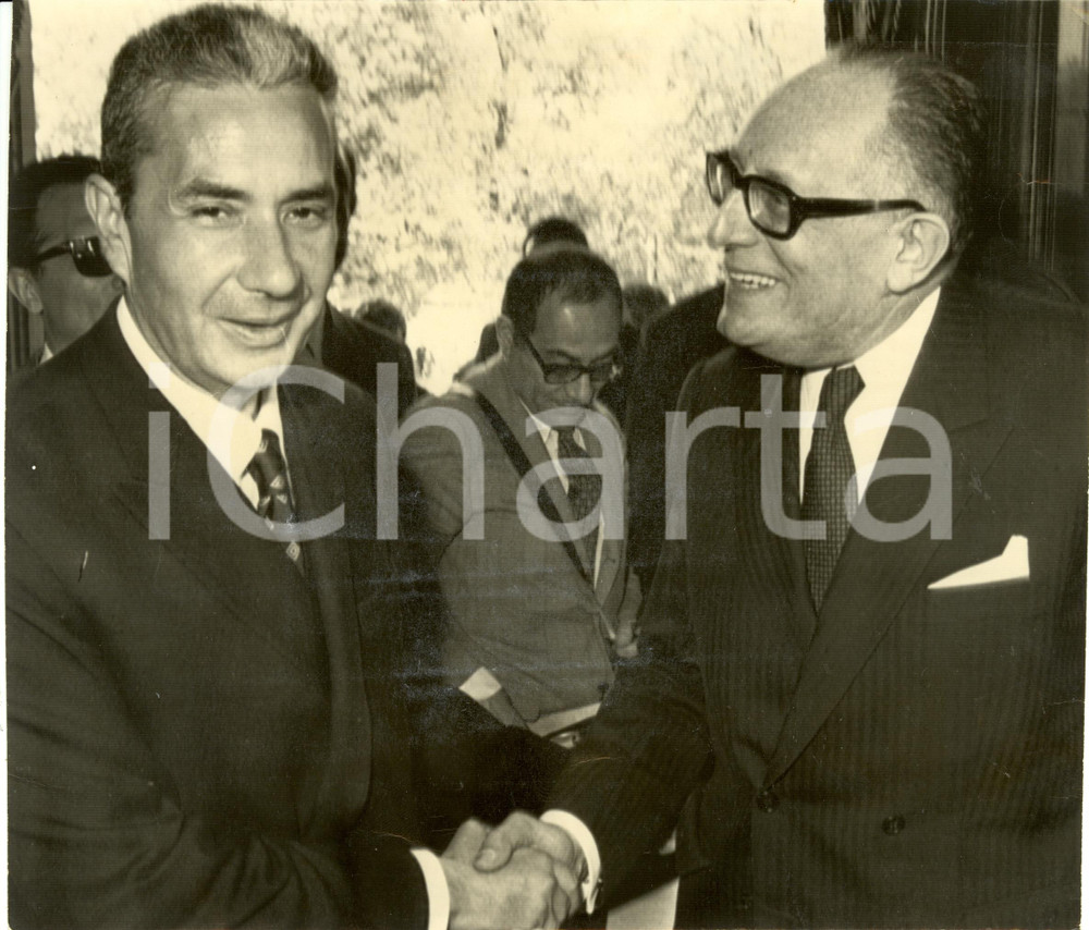 Fotografia d epoca originale 1970 ca PARIGI F Aldo MORO Presidente Consiglio visita ufficiale Fotografia 1