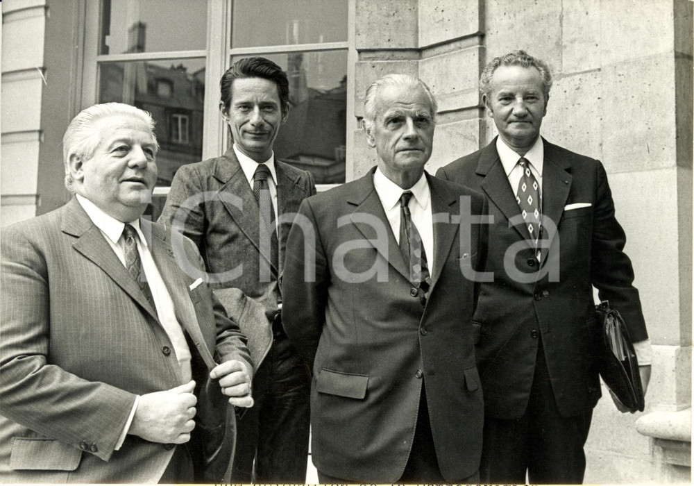 Fotografia d epoca originale 1972 PARIS Léon GINGEMBRE, René BERNASCONI, Aimé D’OIRON et Gaston DELEAU Photo 1
