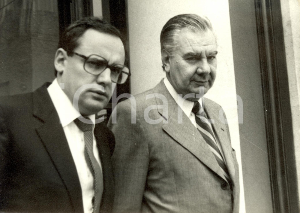 Fotografia d epoca originale 1979 PARIS F ElysÃ©e Jacques BARROT et RenÃ© MONORY Photographie 1