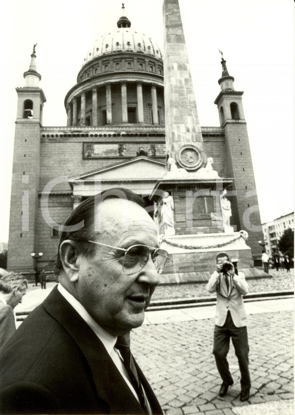 Fotografia d epoca originale 1988 POTSDAM D Alter Markt Saint NIKOLAIKIRCHE HansDIETRICH GENSCHER Photo 1