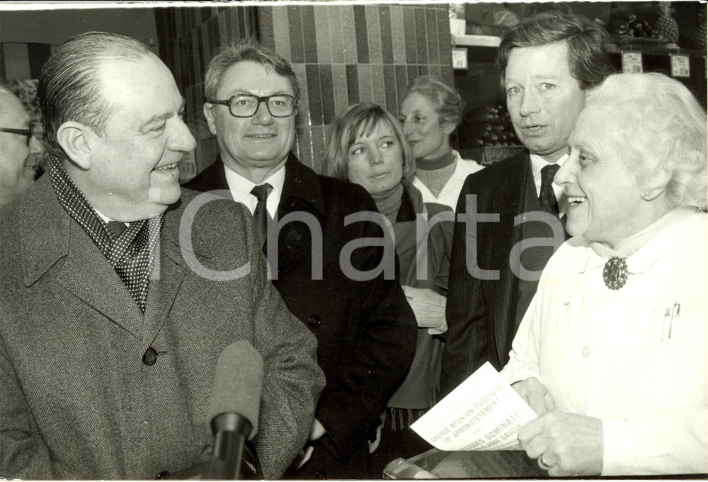 Fotografia d epoca originale 1986 PARIS F 15 Arrondissement Jacques DOMINATI et Raymond BARRE Photo 1