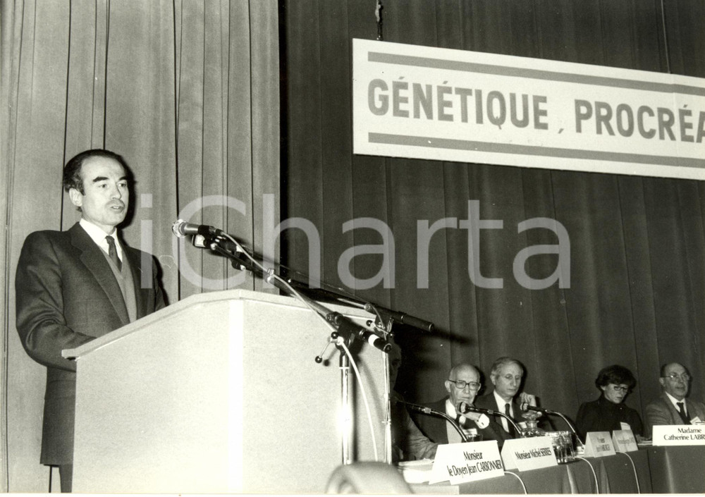 Fotografia d epoca originale 1985 PARIS F Robert BADINTER Colloque GÃ©nÃ©tique procrÃ©ation et Droit Photo 1
