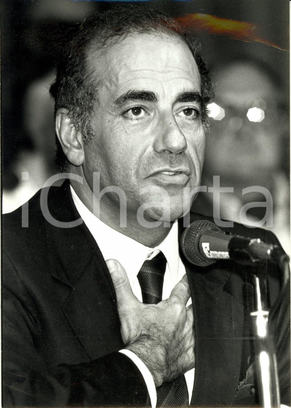 Fotografia d epoca originale 1987 FRANCE JeanPierre ELKABBACH Directeur Antenne EUROPE 1 Photographie 1