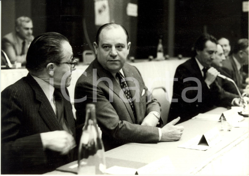 Fotografia d epoca originale 1980 PARIGI F Raymond BARRE e Christian BONNET Partito Repubblicano Foto 1