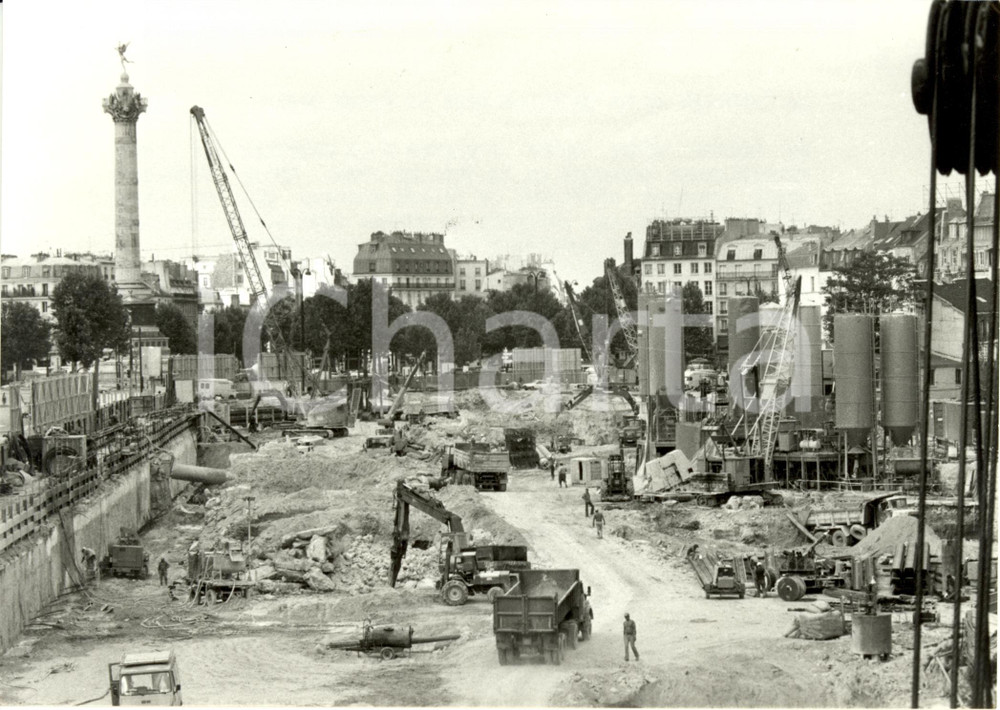Fotografia d epoca originale 1985 PARIS F Chantier de la BASTILLE pour le futur OPERA Photographie 1