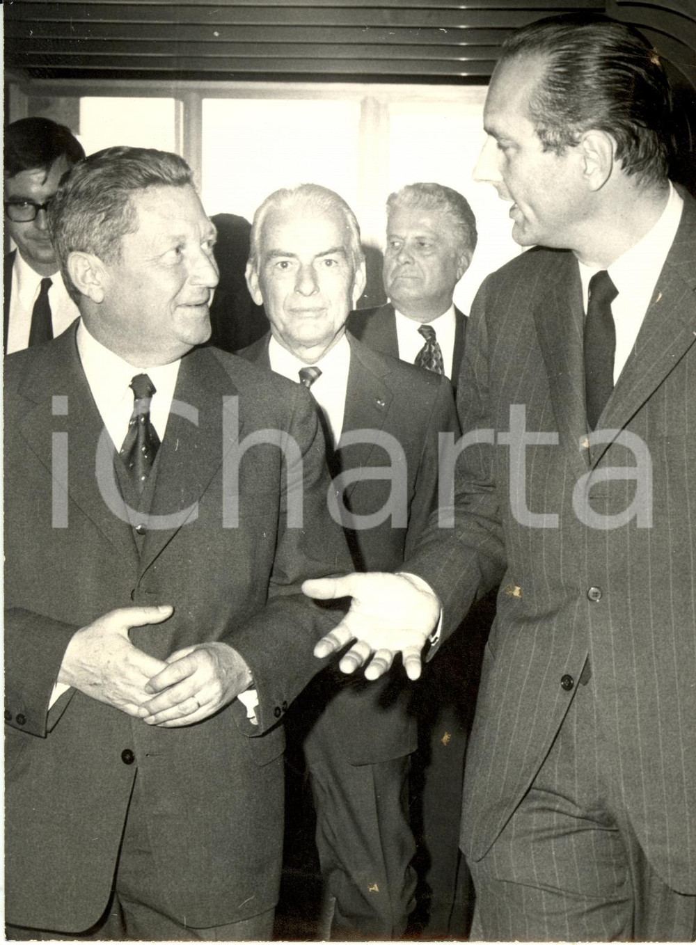 Fotografia d epoca originale 1984 BISCHOFFSHEIM F ThÃ©o BRAUN et Jacques CHIRAC Ã  LE BISCHENBERG Photo 1