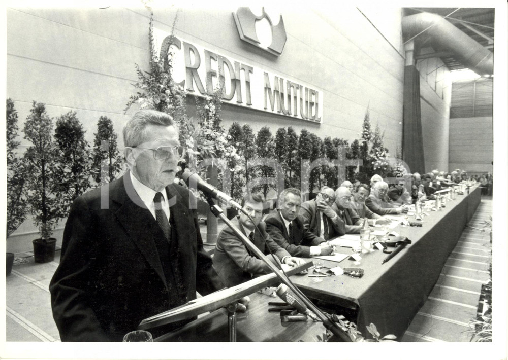 Fotografia d epoca originale 1984 STRASBOURG F ThÃ©o BRAUN PrÃ©sident CREDIT MUTUEL d ALSACE Photographie 1