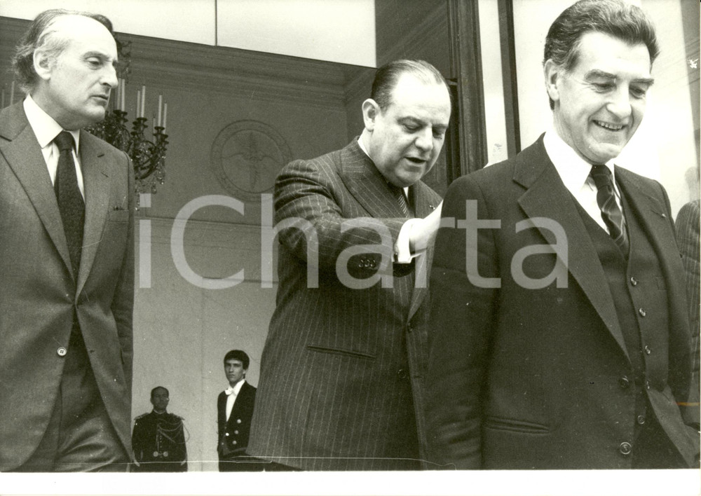 Fotografia d epoca originale 1980 PARIS F ELYSEE Raymond BARRE JeanFranÃ§ois DENIAU Christian BEULLAC Photo 1