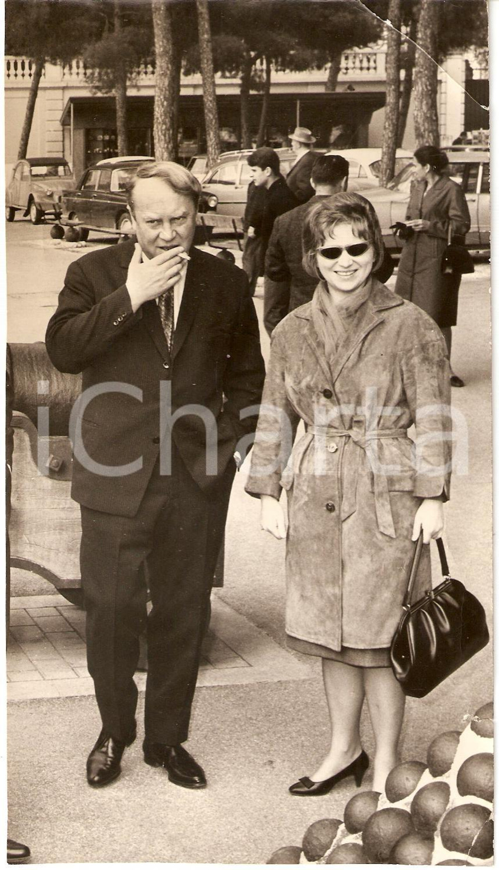 Fotografia d epoca originale 1954 MUNICH Rada KRUSCEV Alexei ADZHUBEI Direttore IZVESTIA Ritratto Fotografia 1