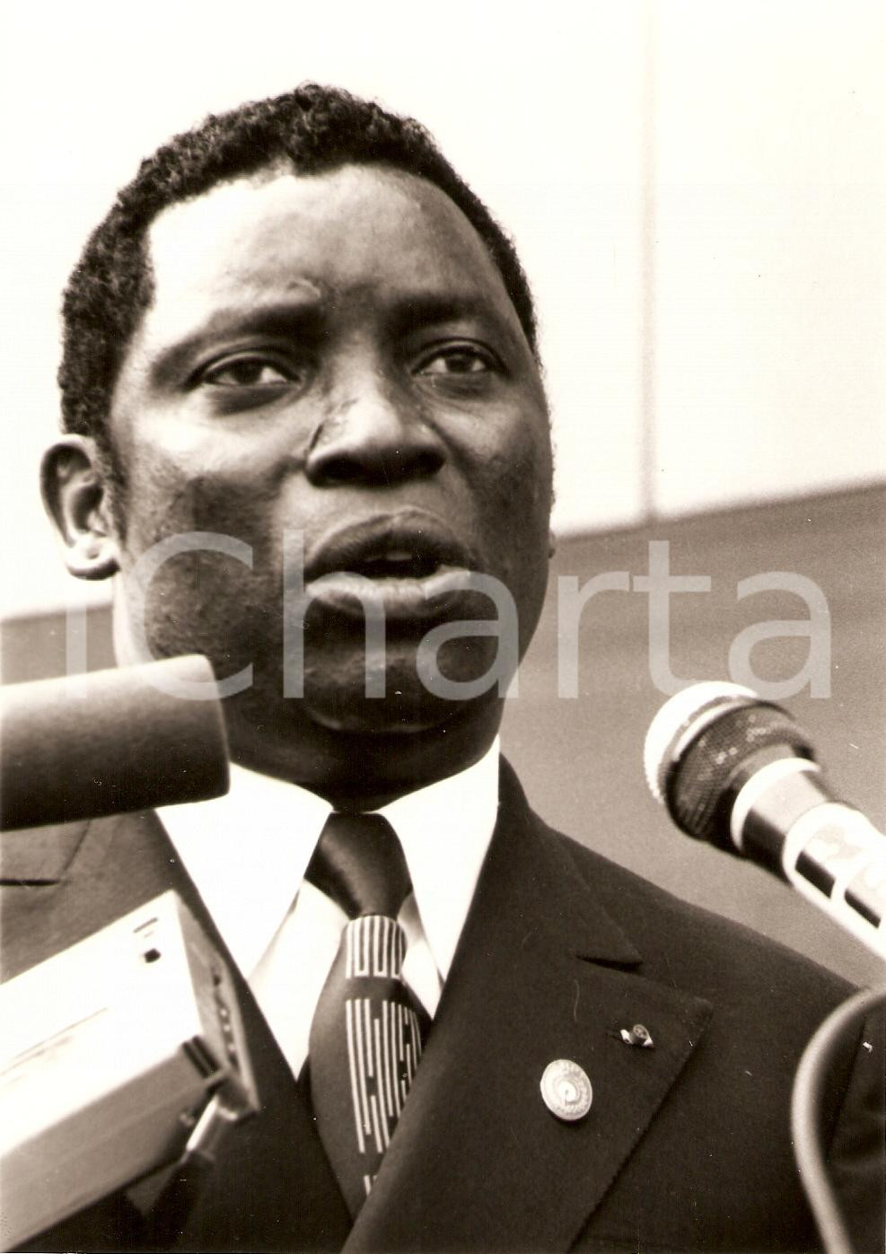 Fotografia d epoca originale 1982 PARIS GnassingbÃ© EYADEMA Presidente TOGO Visita ufficiale all ELISEO Foto 1