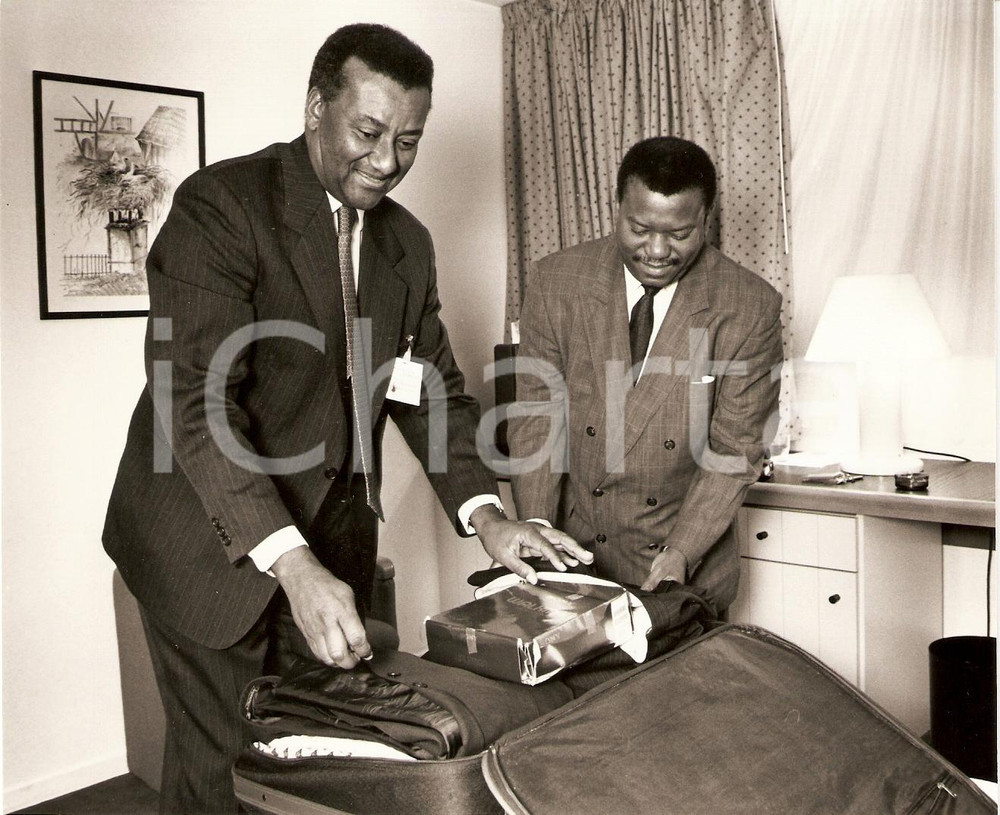 Fotografia d epoca originale 1993 COLMAR FR Gilchrist OLYMPIO leader opposizione vs Gen. GnassingbÃ© EYADEMA 1