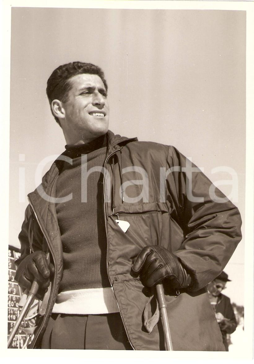 Fotografia d epoca originale 1960 ca SWITZERLAND Campionati SCI ALPINO Reto POLTERA Cantone GRAUBUNDEN Foto 1