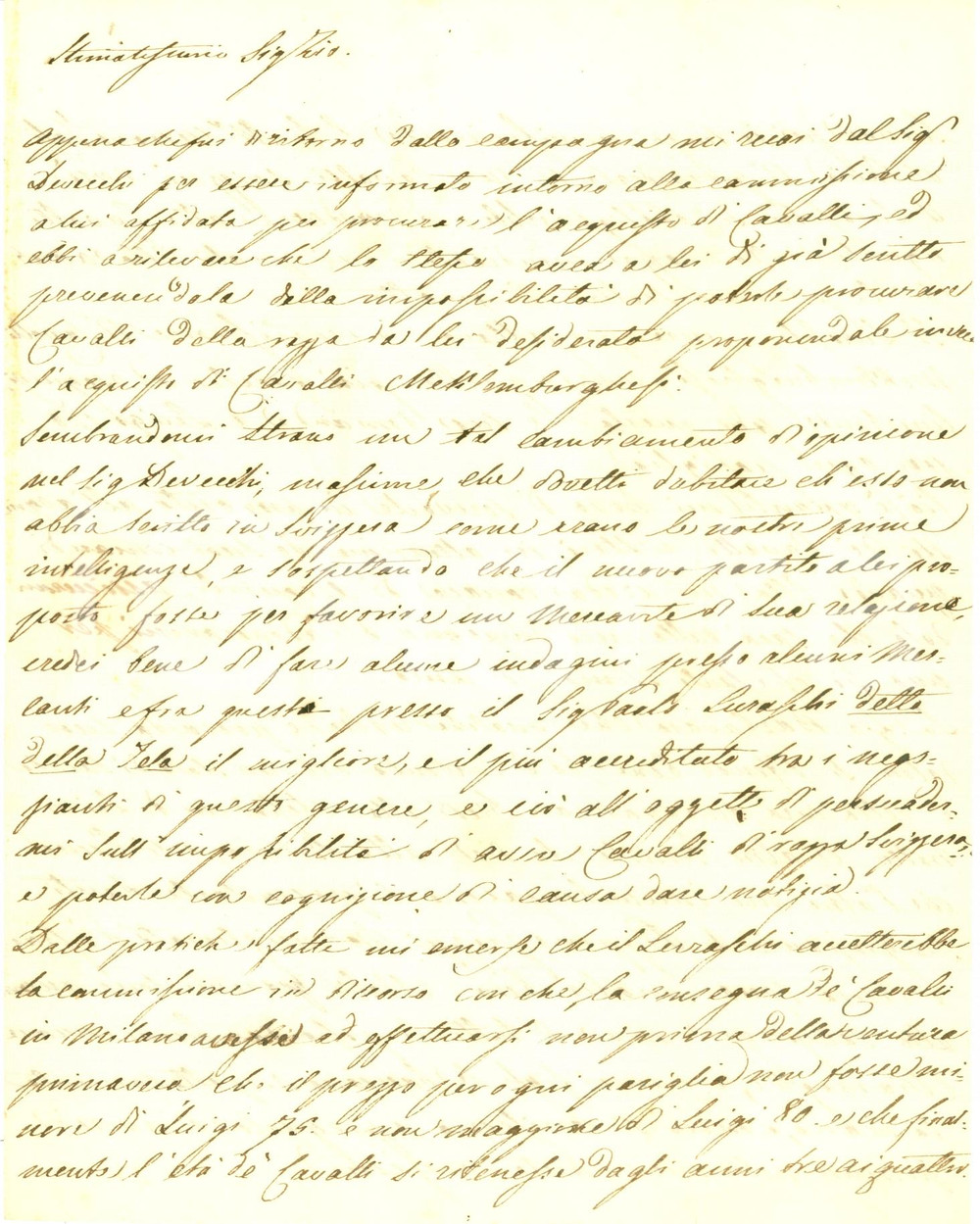 Documento originale, autentico 1838 MILANO Luigi BELGIOIOSO cavalli svizzeri per Arcivescovo Carlo OPPIZZONI 1