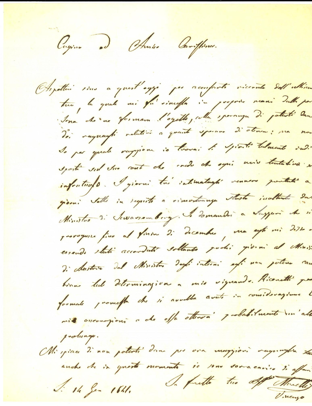 Documento originale, autentico 1841 TORINO Spiriti indisposti per Giuseppe SCOZIA DI CALLIANO Prefilatelica 1