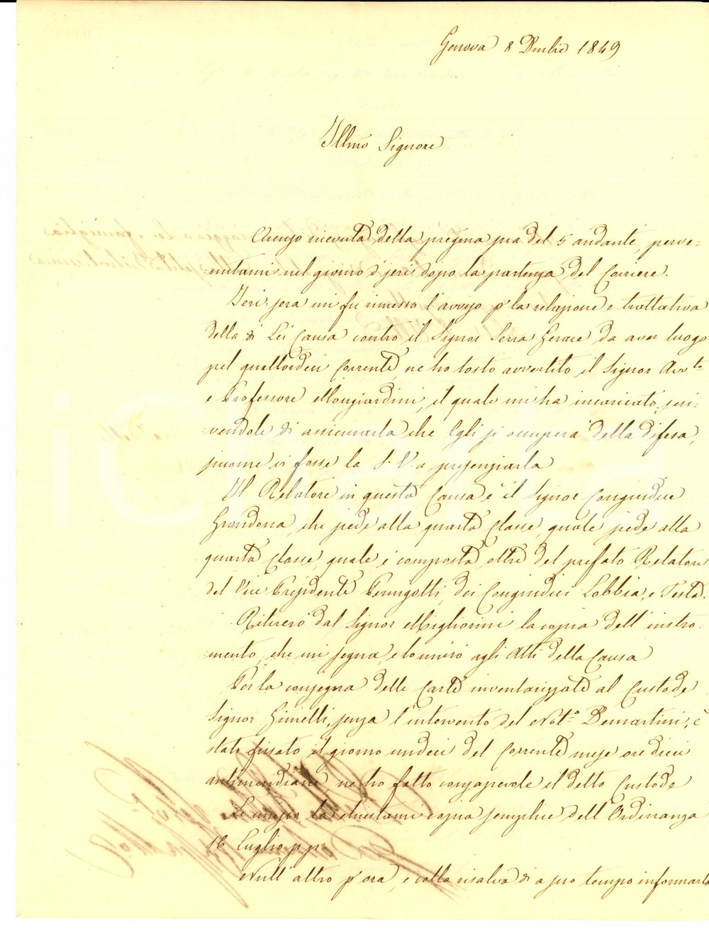 Documento originale, autentico 1849 GENOVA Lite tra marchesi NEGROTTO CAMBIASO per divisione beni di famiglia 1
