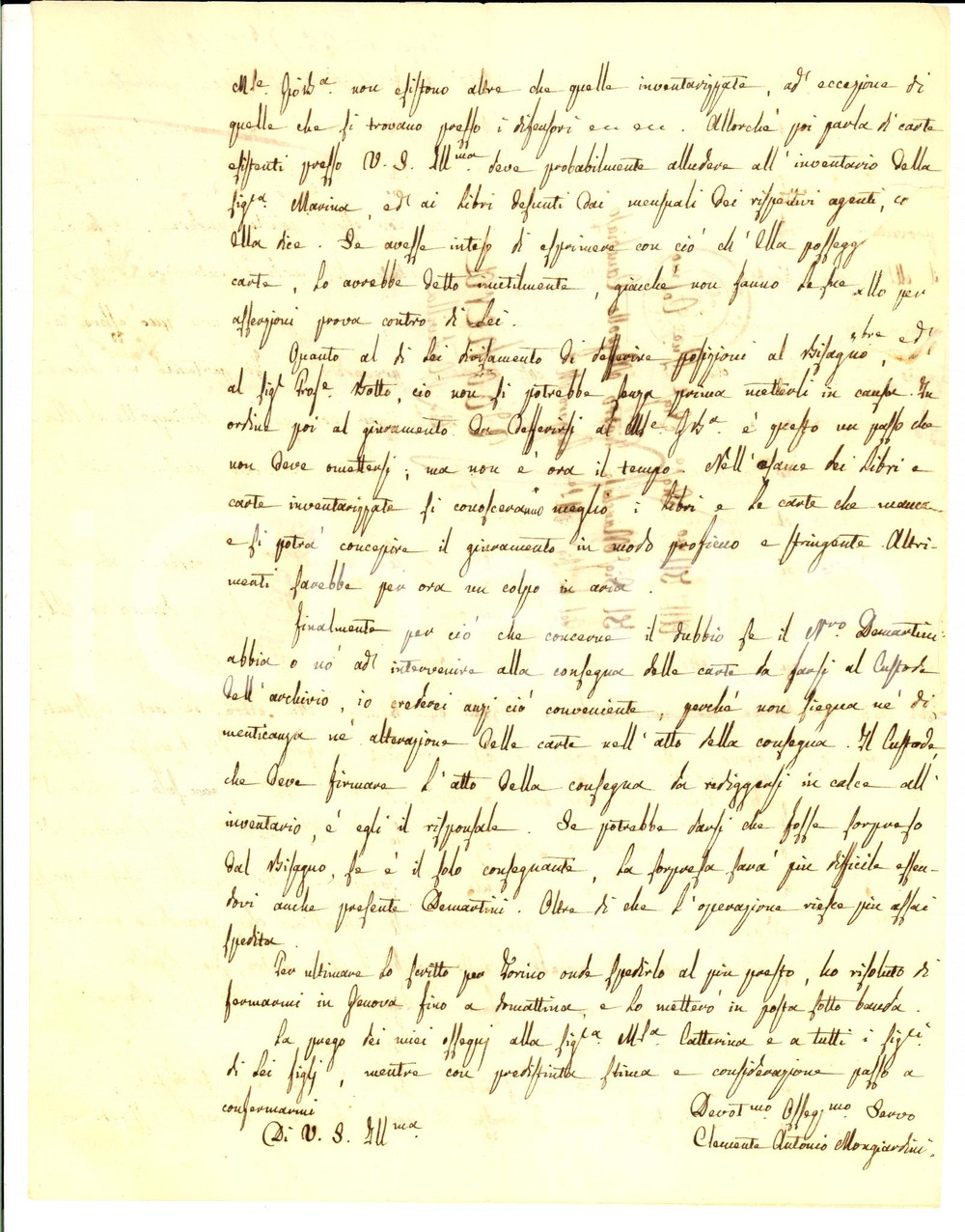 Documento originale, autentico 1849 GENOVA Avv. Clemente Antonio MONGIARDINI a Pietro NEGROTTO CAMBIASO 1