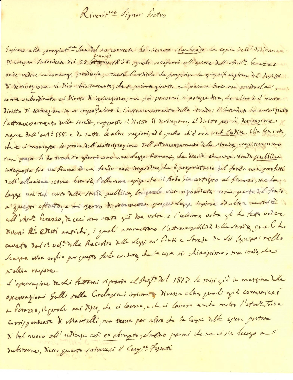 Documento originale, autentico 1846 GENOVA Lite Pietro NEGROTTO CAMBIASO per strada pubblica su un fiume 1