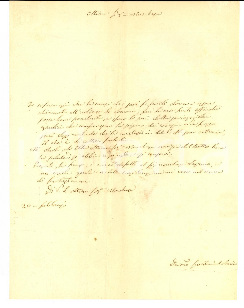 Documento originale, autentico 1862 GENOVA Marchesi NEGROTTO CAMBIASO trascinati in giudizio Firma asportata 1