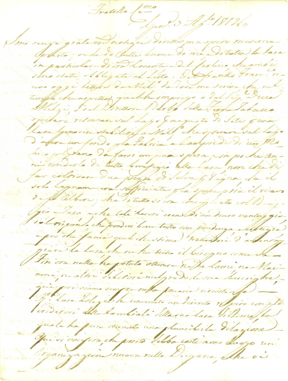 Documento originale, autentico 1812 GENOVA Antonio MORO su nuova organizzazione DOGANA Lettera 1
