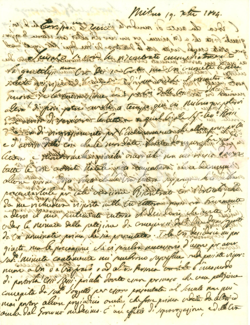 Documento originale, autentico 1804 GENOVA Vincenzo SPINOLA su petizione al Senato Ligure AUTOGRAFA DANNEGGIATA 1