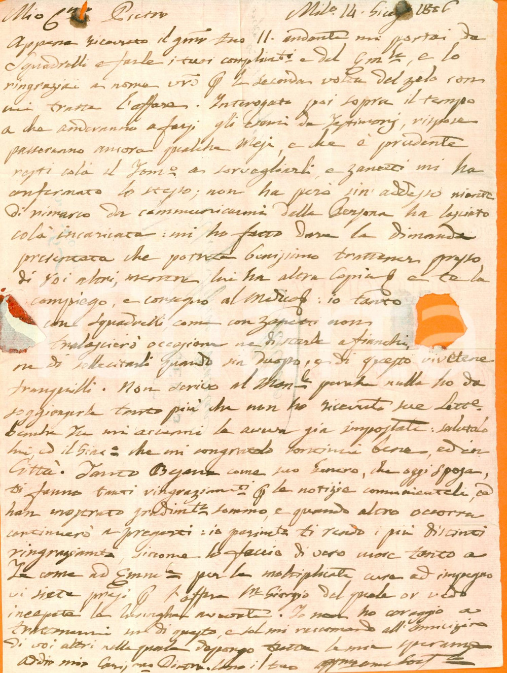 Documento originale, autentico 1806 MILANO Stefano BANCALARI aggiornato su una causa in corso Lettera 1