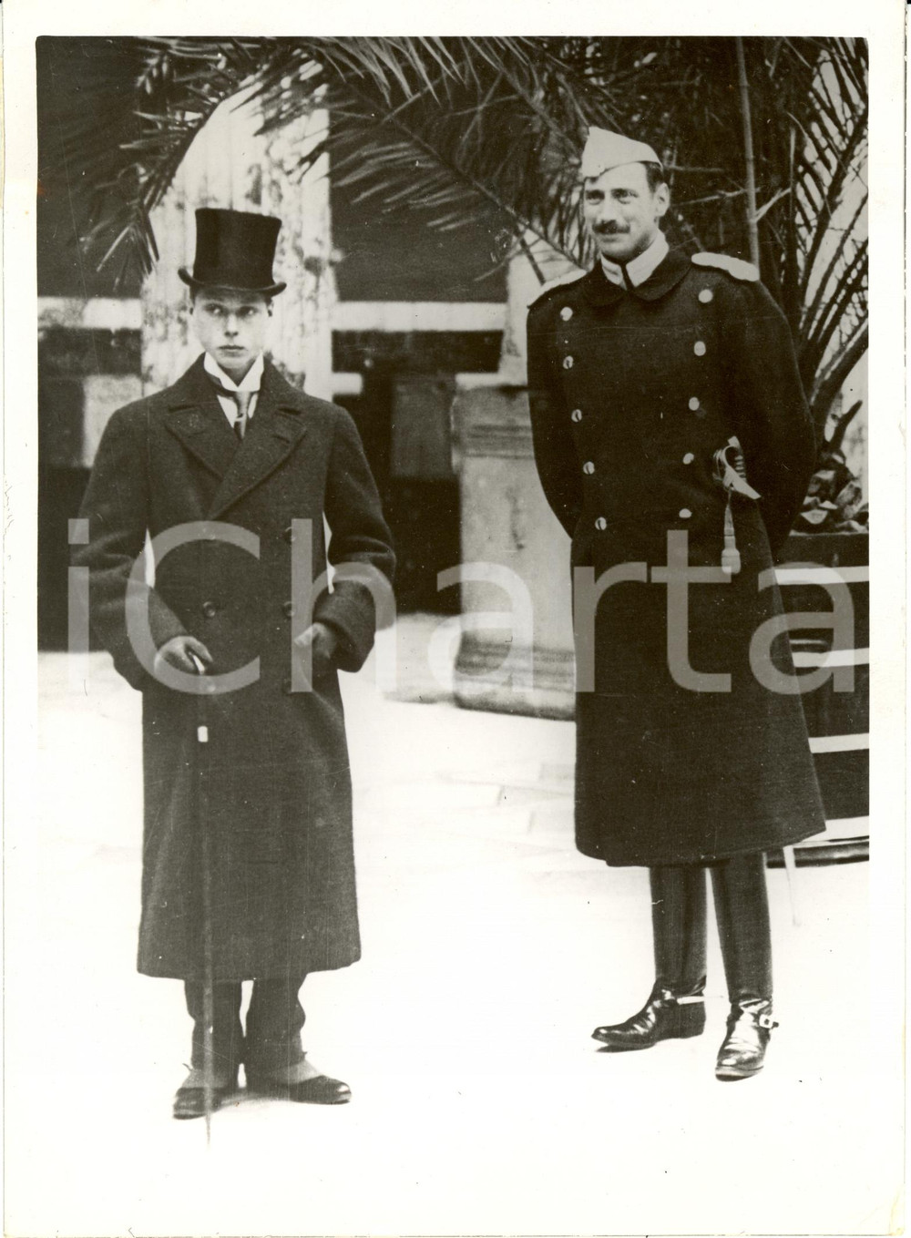 Fotografia d epoca originale 1915 ca UK? Edoardo Principe GALLES e Cristiano X DANIMARCA RISTAMPA 1930 ca 1