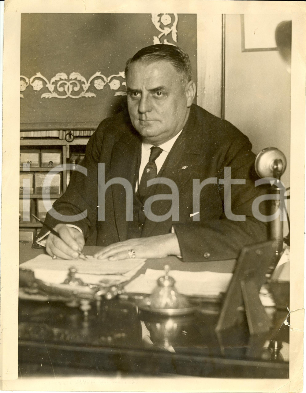 Fotografia d epoca originale 1935 ca NEW YORK USA Oscar TSCHIRKY Maitre WALDORFASTORIA Hotel Photografph 1