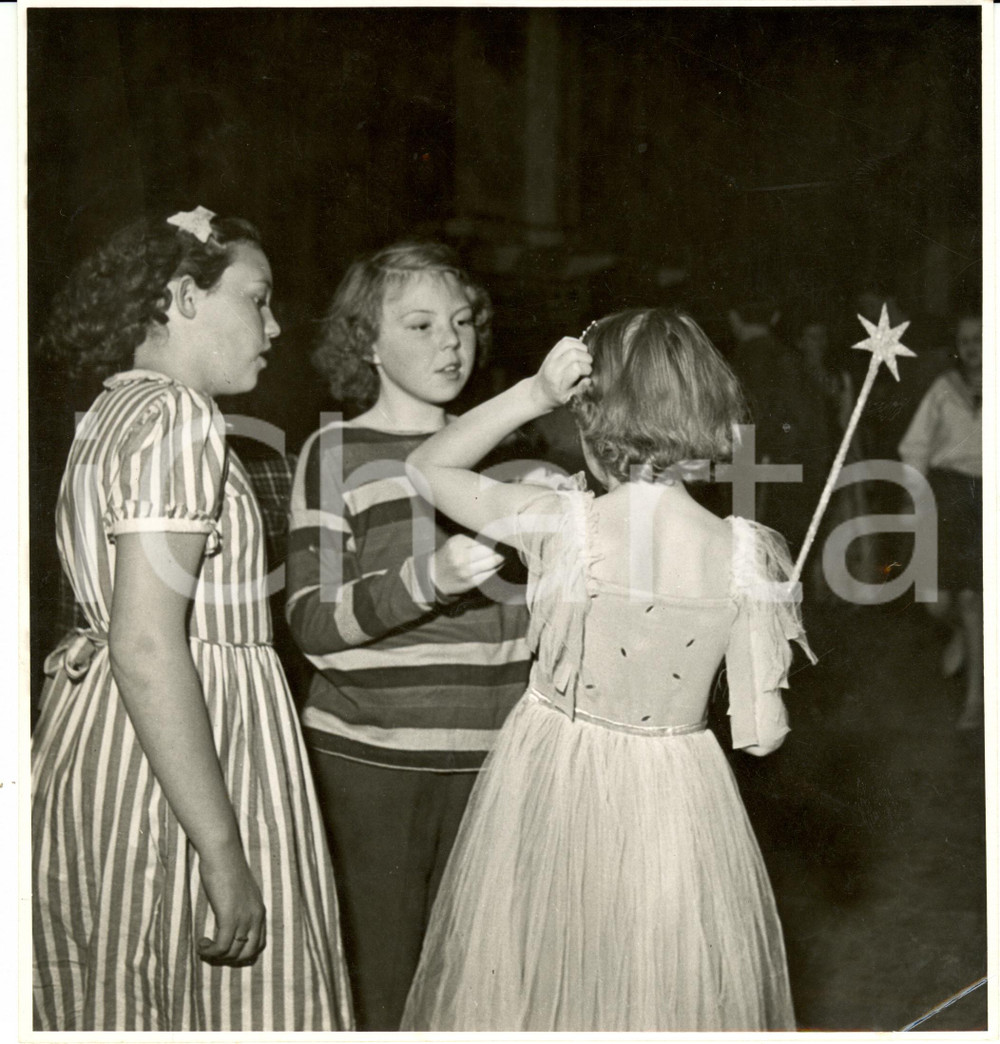 Fotografia d epoca originale 1940 ca PAESI BASSI Principesse Beatrice Irene Margherita figlie Regina Giuliana 1