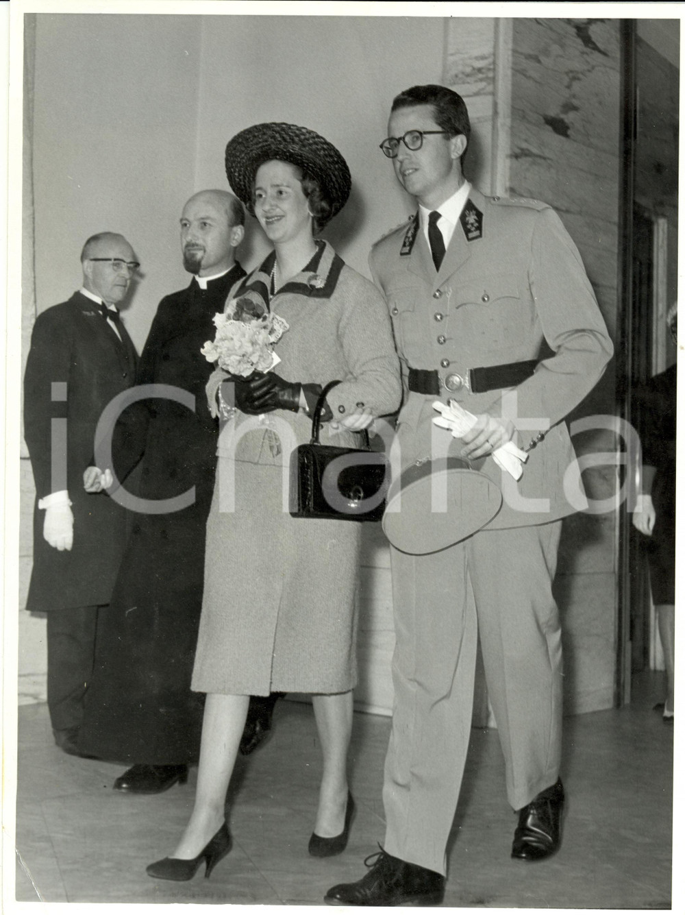 Fotografia d epoca originale 1962 BELGIQUE Baudouin et Fabiola  MISSIONS DE SCHEUT centiÃ¨me anniversaire 1