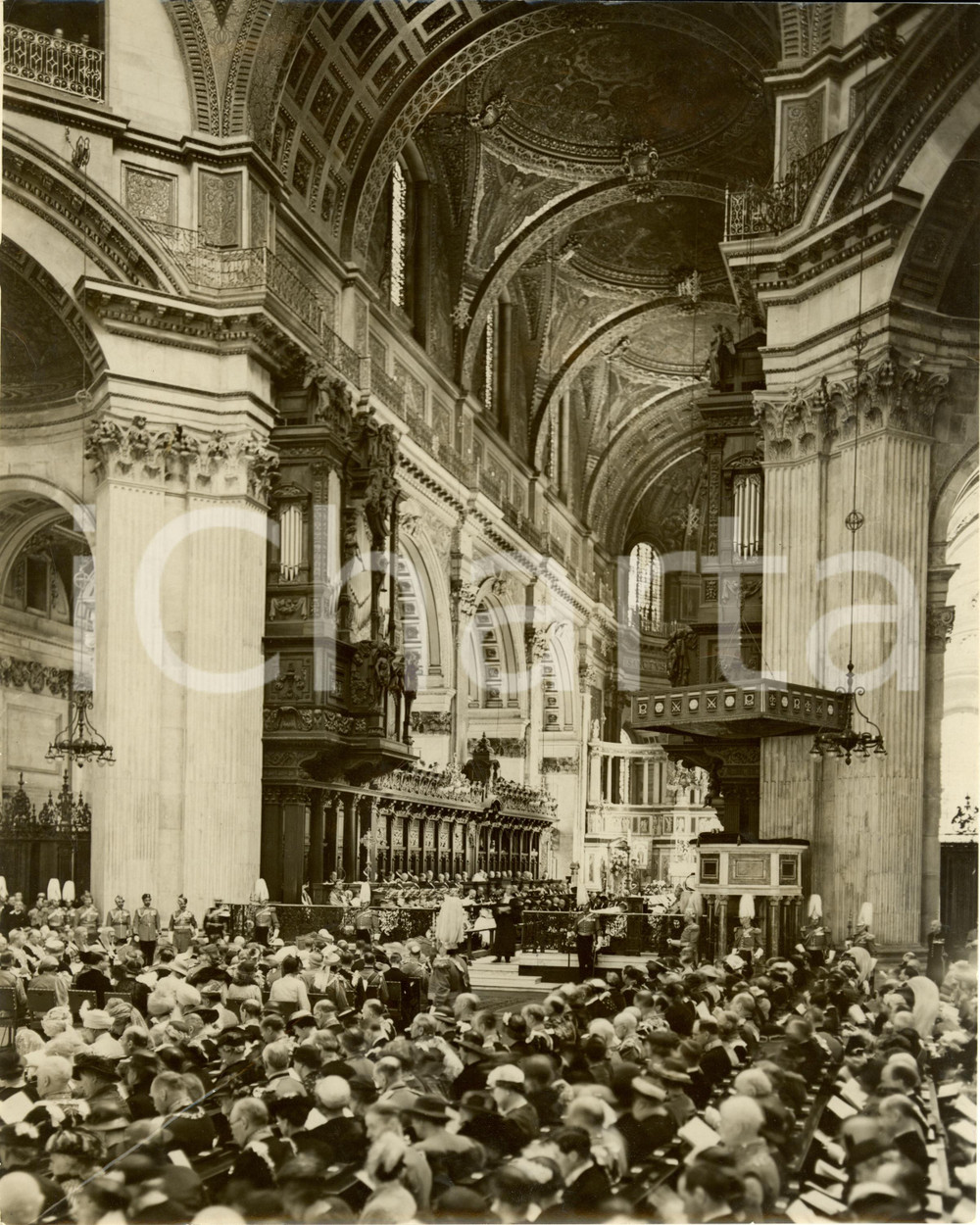 Fotografia d epoca originale 1935 LONDON King George V s SILVER JUBILEE SAINT PAUL Cathedral Photograph 1
