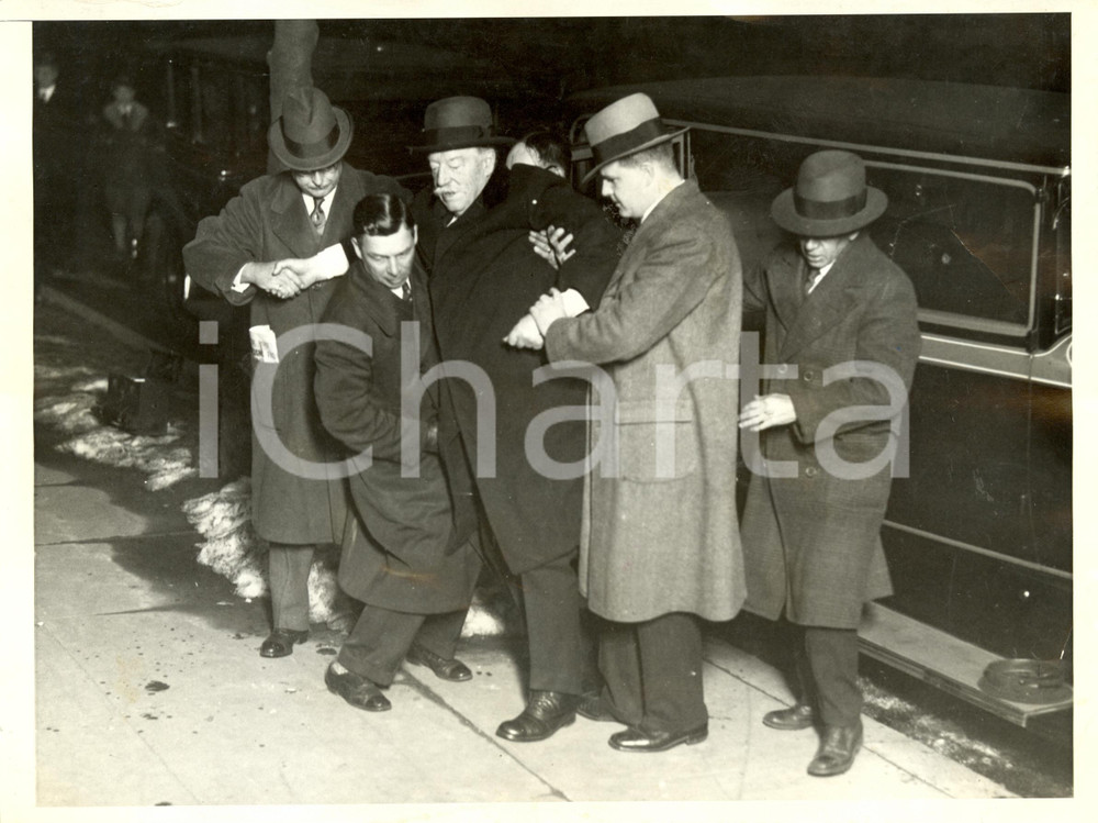 Fotografia d epoca originale 1930 WASHINGTON USA William Howard TAFT malato e sorretto da amici Fotografia 1