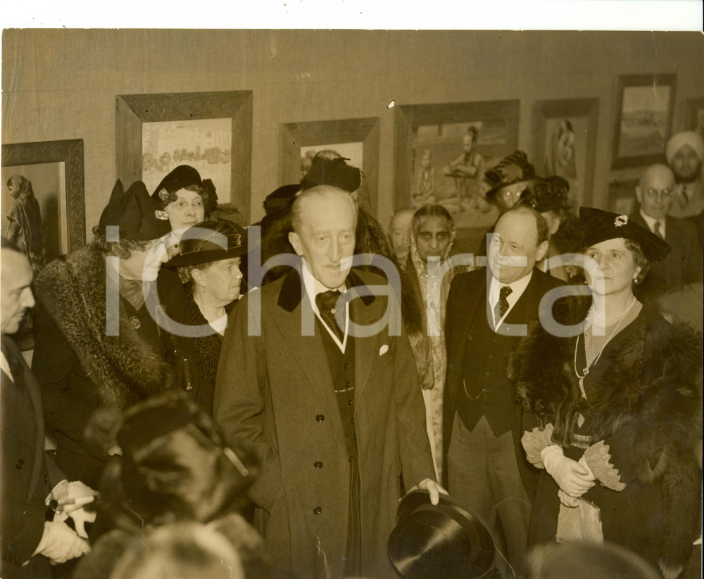Fotografia d epoca originale 1935 ca LONDON UK WALKER S Galleries Lord WILLINGTON Exhibition of Indian Art 1