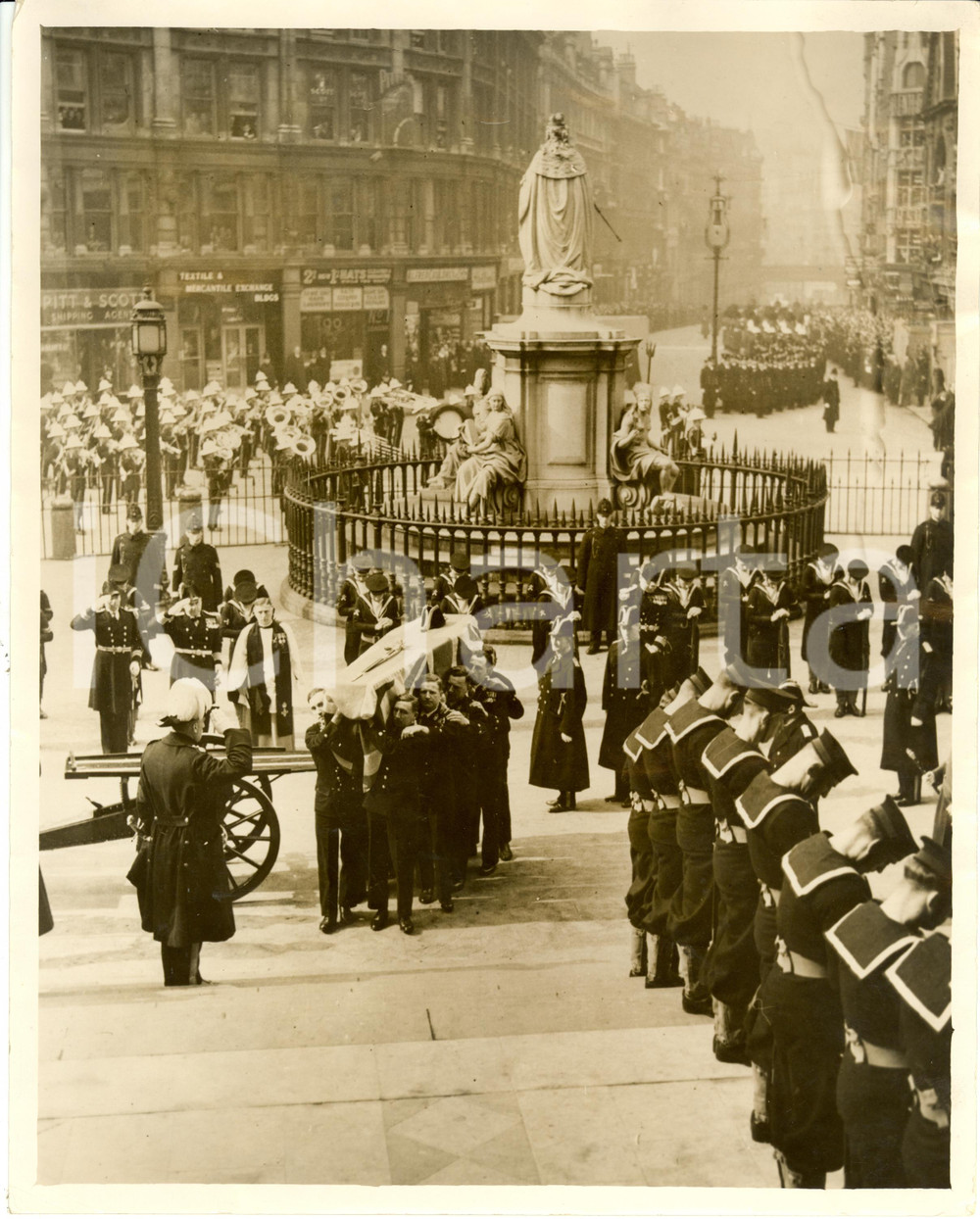 Fotografia d epoca originale 1936 LONDON UK Funeral Admiral David Richard BEATTY  PITT&SCOTT Shipping Agent 1