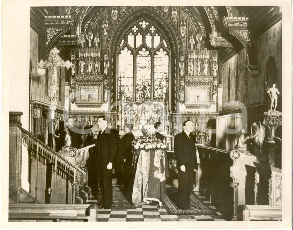 Fotografia d epoca originale 1936 SANDRINGHAM King George V lyinginstate Church SAINT MARY MAGDALENE 1 1