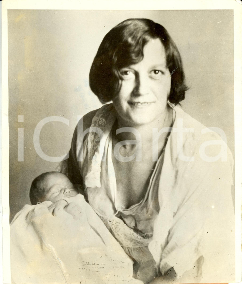 Fotografia d epoca originale 1930 ca CHICAGO USA Kate PULLMAN Vaudeville actress with her baby Photograph 1